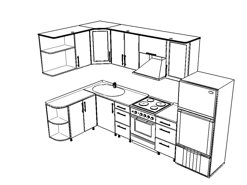 Kako napraviti crtež kutne kuhinje vlastitim dimenzijama