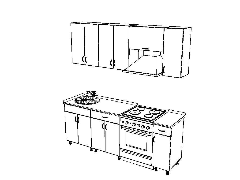 Чертеж кухни с размерами всех шкафов: изготовление мебели своими руками